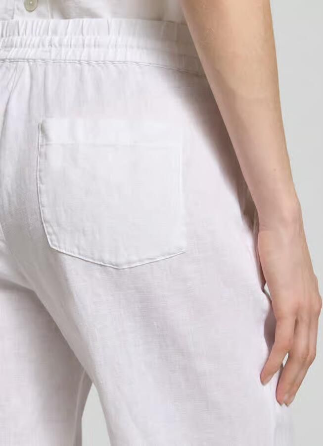 Christian Berg Woman Linnen broek met elastische band en achterzakken