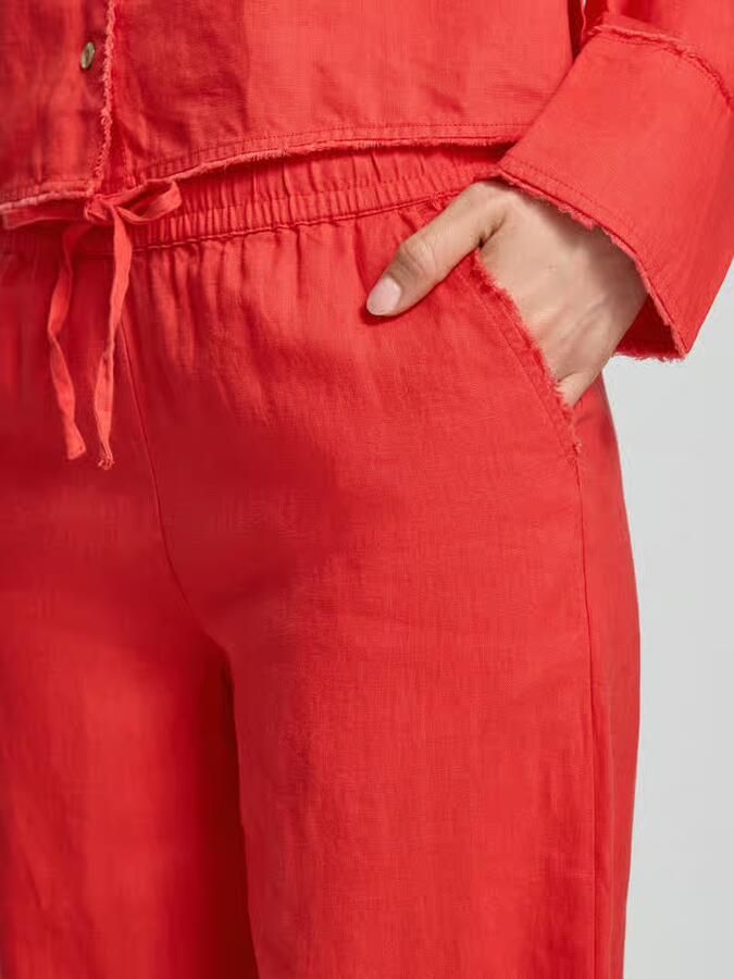 Christian Berg Woman Linnen broek met elastische band en tunnelkoord