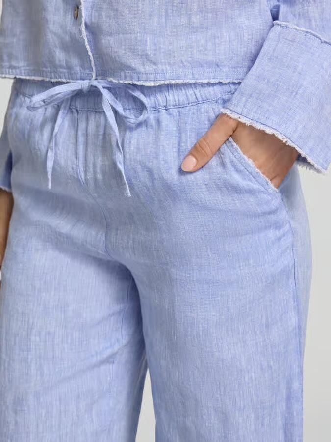 Christian Berg Woman Linnen broek met elastische band en tunnelkoord