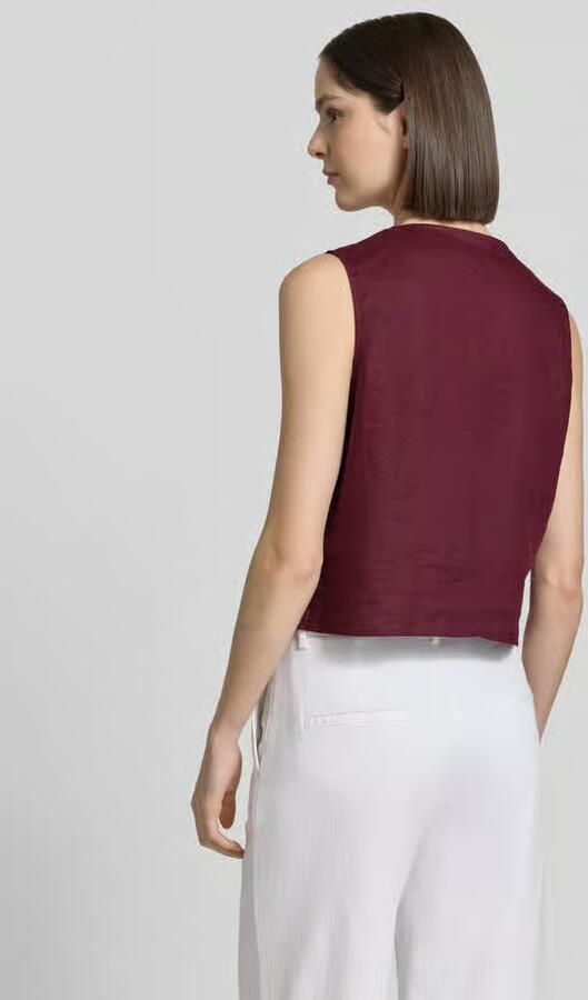 Christian Berg Woman Linnen gilet met V-hals en knoopsluiting - Foto 2
