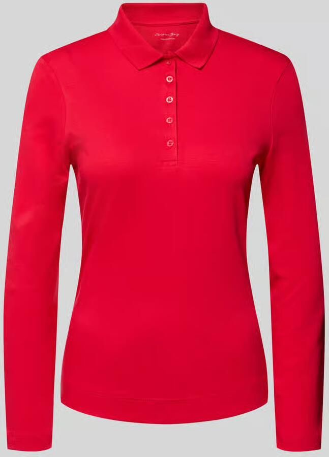 Christian Berg Woman Longsleeve met polokraag en knoopsluiting