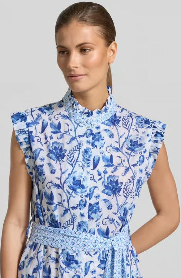 Christian Berg Woman Midi-jurk in all-over look met Strikceintuur
