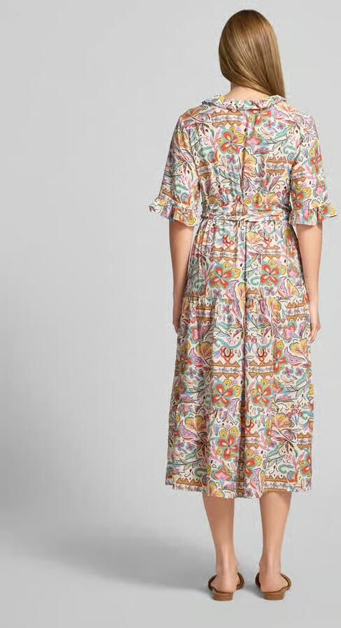 Christian Berg Woman midi-jurk van viscosemix met strikceintuur
