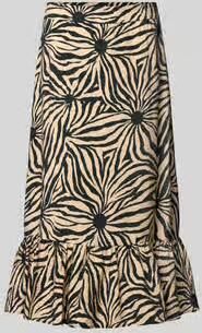 Christian Berg Woman Midirok van viscosemix met een bloemen all-over print