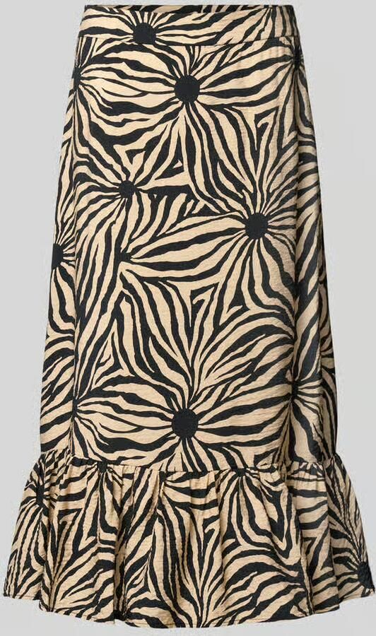 Christian Berg Woman Midirok van viscosemix met een bloemen all-over print - Foto 2