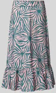 Christian Berg Woman Midirok van viscosemix met een bloemen all-over print