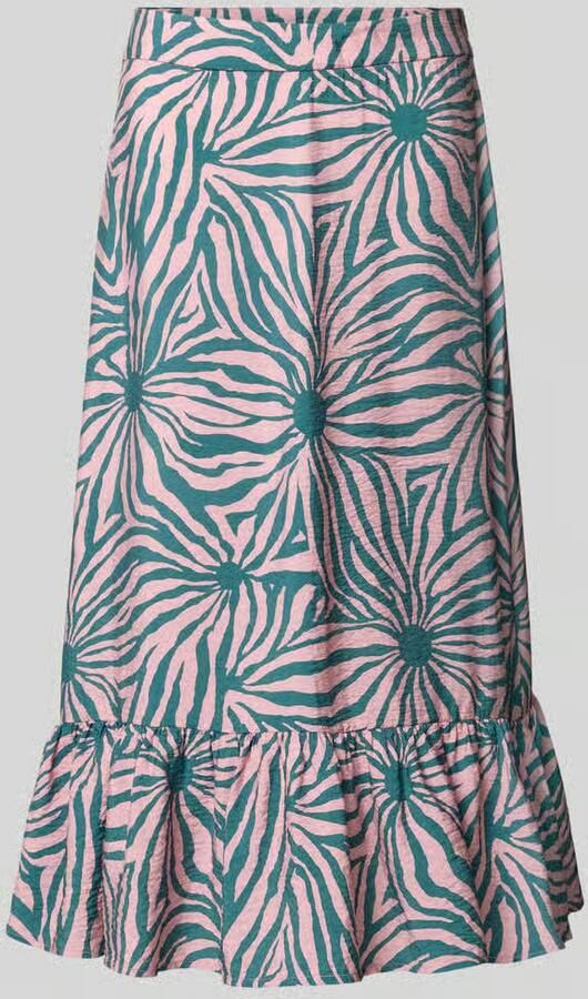 Christian Berg Woman Midirok van viscosemix met een bloemen all-over print - Foto 2