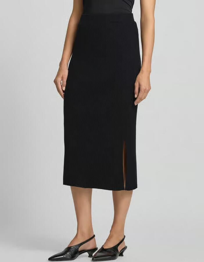 Christian Berg Woman Midirok van viscosemix met riblook - Foto 2