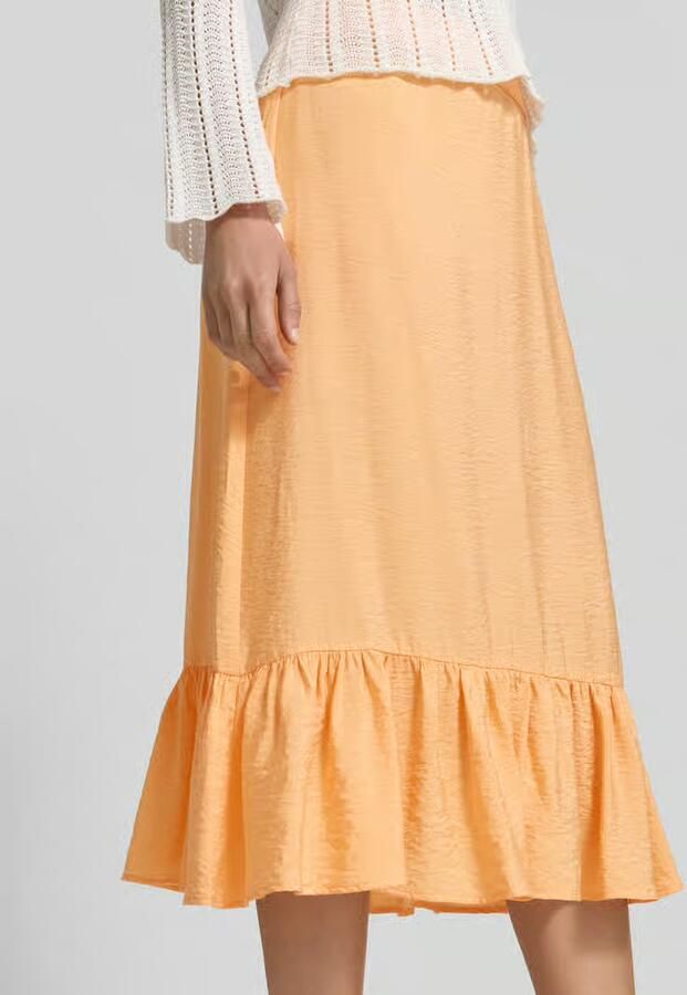 Christian Berg Woman Midirok van viscosemix met volantzoom