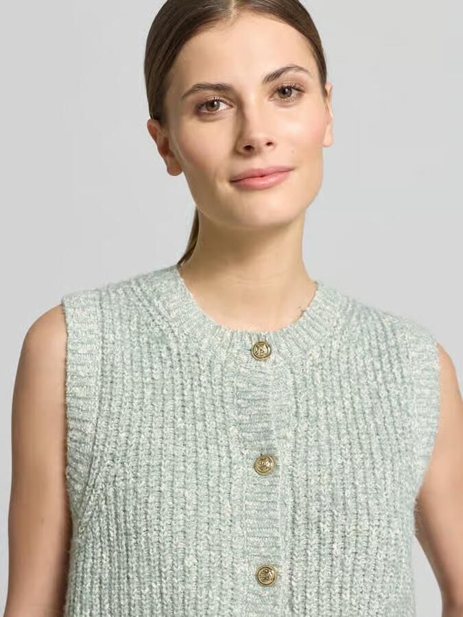 Christian Berg Woman Mouwloos vest met gemêleerd effect met sierknoop - Foto 2