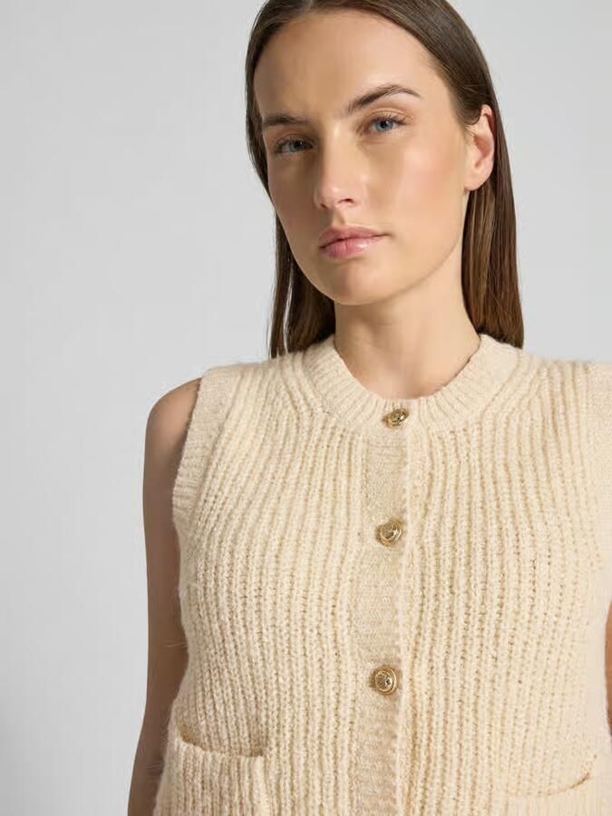 Christian Berg Woman Mouwloos vest met gemêleerd effect met sierknoop - Foto 2