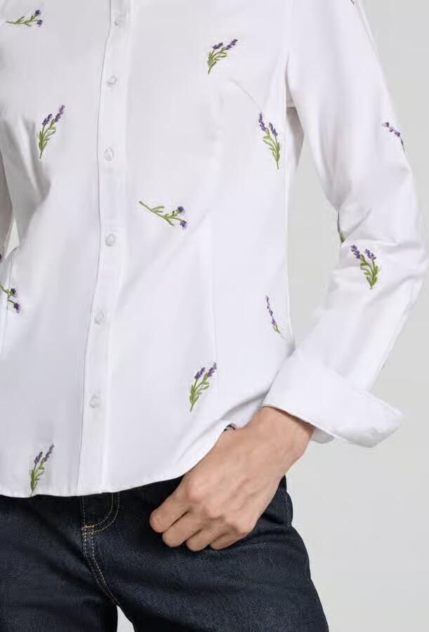 Christian Berg Woman Overhemdblouse met motiefstitchings
