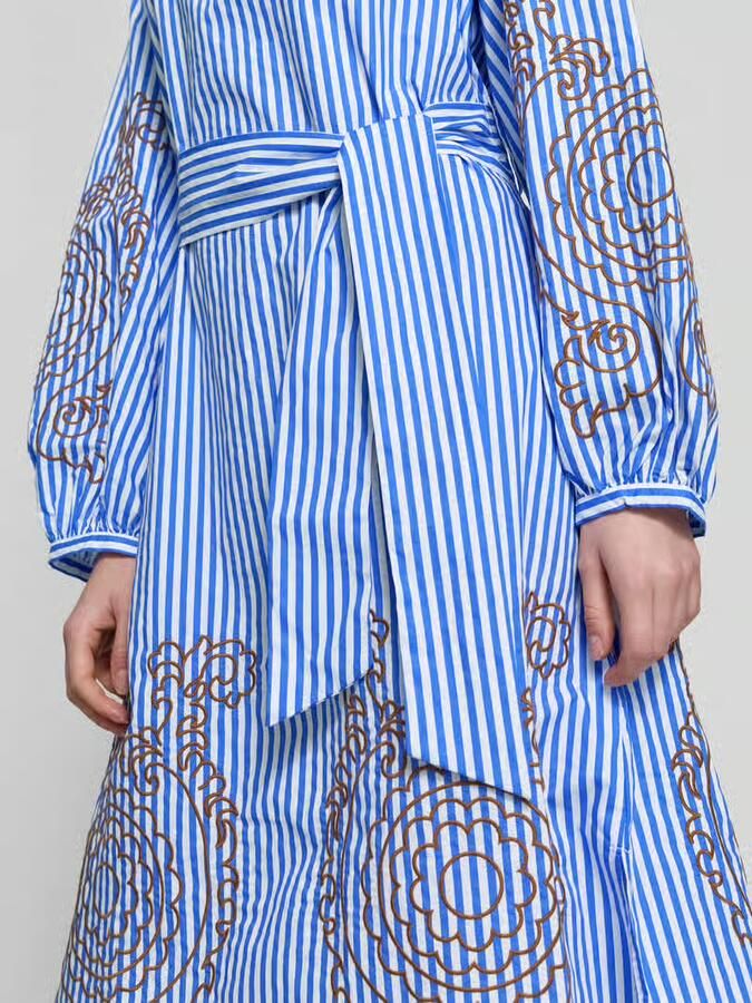 Christian Berg Woman overhemdjurk met stitchings en strikceintuur
