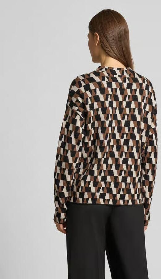 Christian Berg Woman Oversized gebreide pullover met geribde opstaande kraag