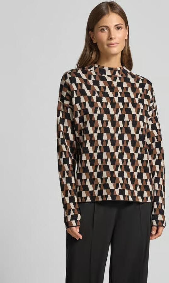 Christian Berg Woman Oversized gebreide pullover met geribde opstaande kraag - Foto 2