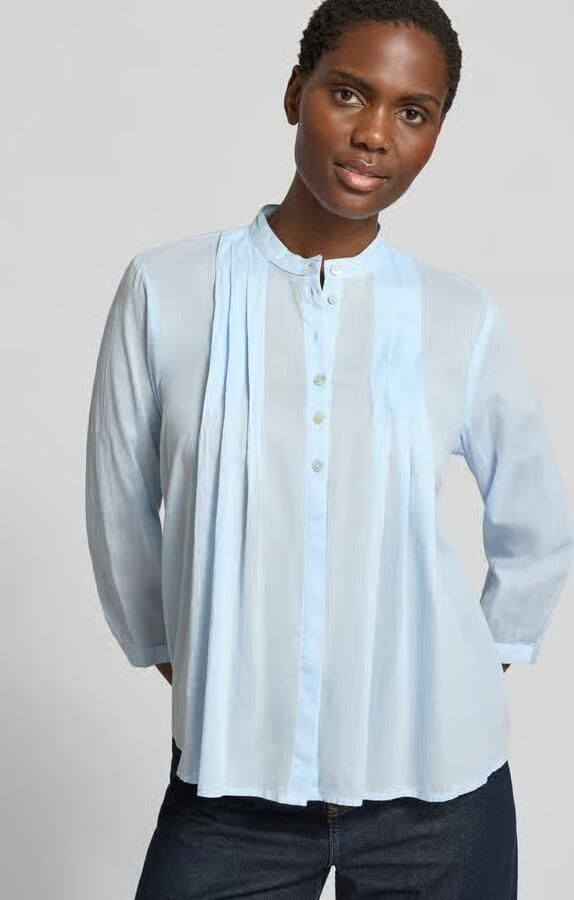 Christian Berg Woman regular fit blouse met draperieën en 3 4-mouw