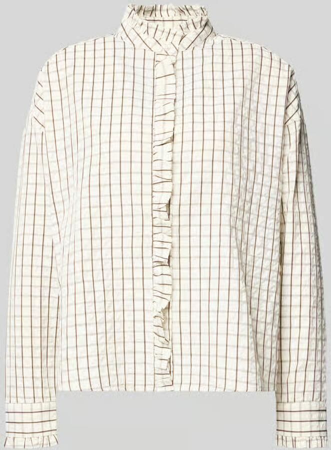 Christian Berg Woman Regular fit blouse met opstaande kraag en mouwen met ruches