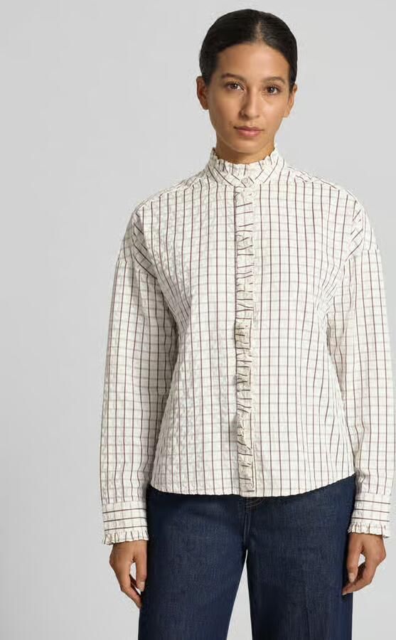 Christian Berg Woman Regular fit blouse met opstaande kraag en mouwen met ruches - Foto 2
