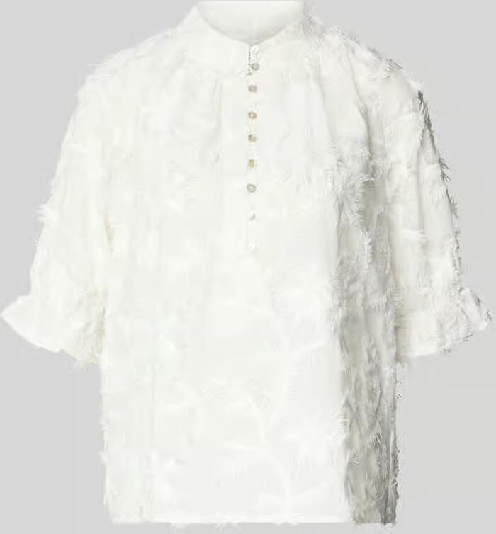 Christian Berg Woman regular fit blouse met stiksels en knoopsluiting - Foto 2