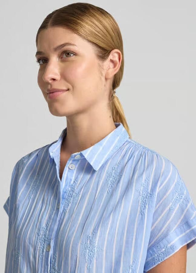 Christian Berg Woman regular fit blouse met stitchings en kapmouwen - Foto 3