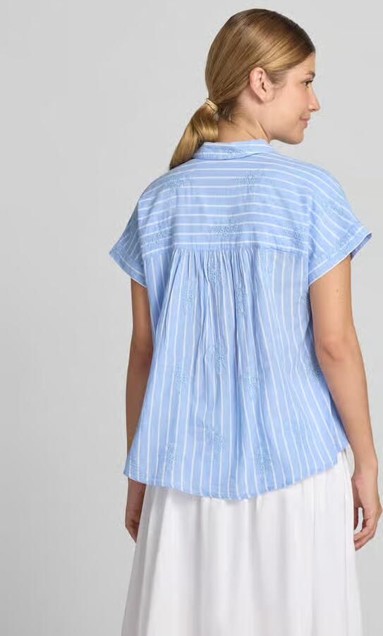 Christian Berg Woman regular fit blouse met stitchings en kapmouwen