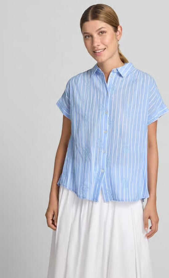 Christian Berg Woman regular fit blouse met stitchings en kapmouwen - Foto 4