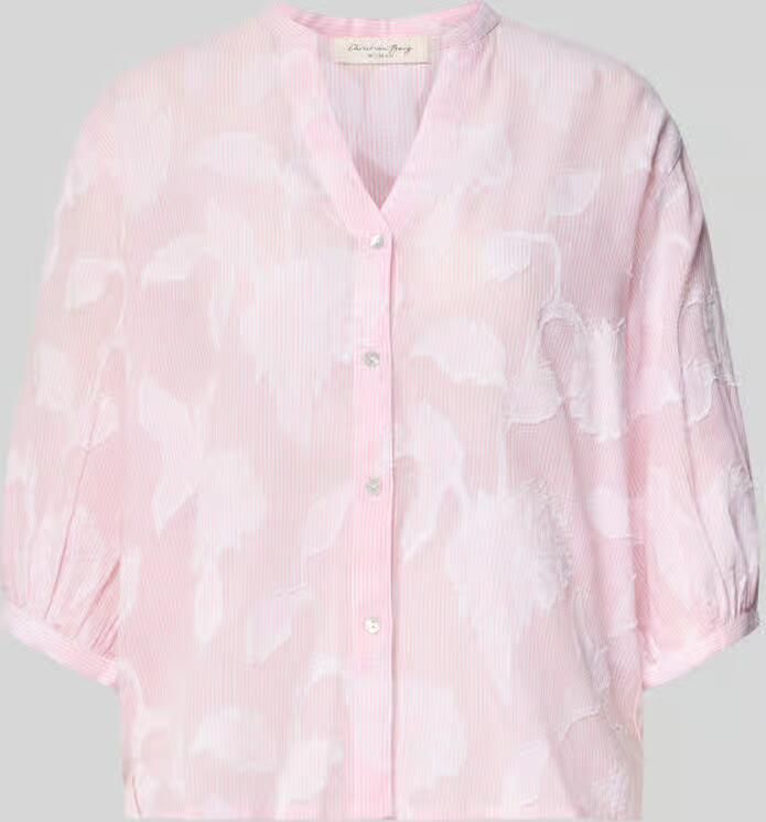 Christian Berg Woman regular fit blouse met V-hals en 3 4-mouwen