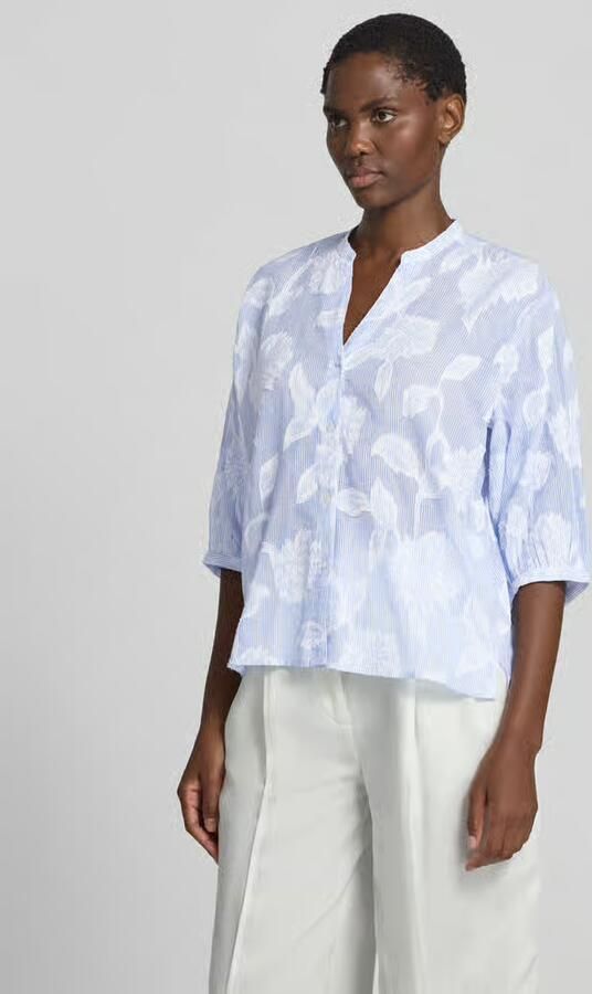 Christian Berg Woman regular fit blouse met V-hals en 3 4-mouwen - Foto 4