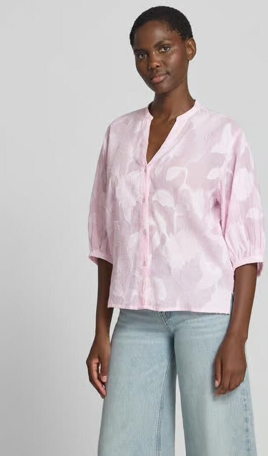 Christian Berg Woman regular fit blouse met V-hals en 3 4-mouwen - Foto 3
