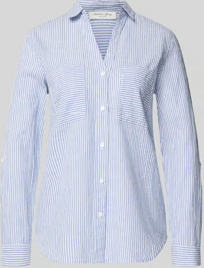 Christian Berg Woman Regular fit blouse met V-hals en borstzakken