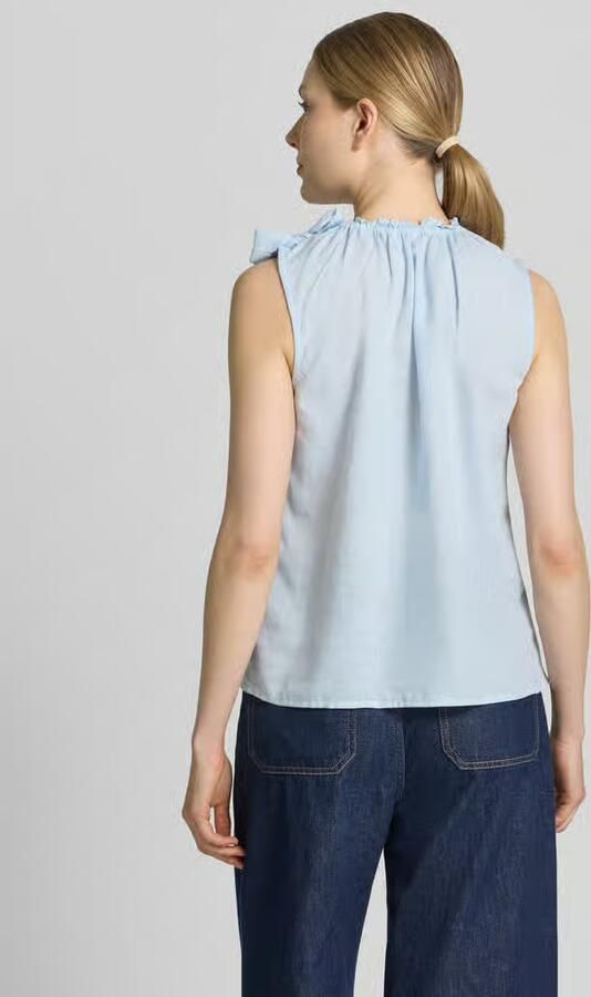 Christian Berg Woman regular fit blouse van viscosemix met linnen-Anteil
