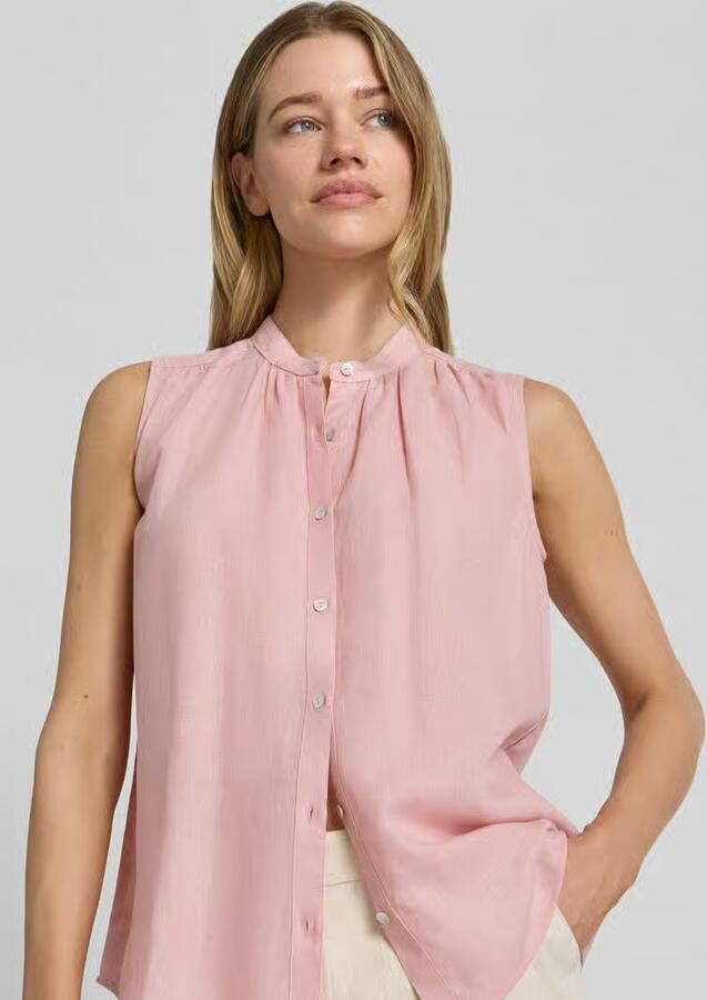 Christian Berg Woman regular fit blousetop van viscose-linnenmix
