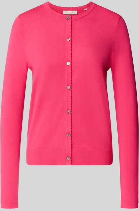 Christian Berg Woman Regular fit gebreid jack van viscosemix met geschulpte zoom