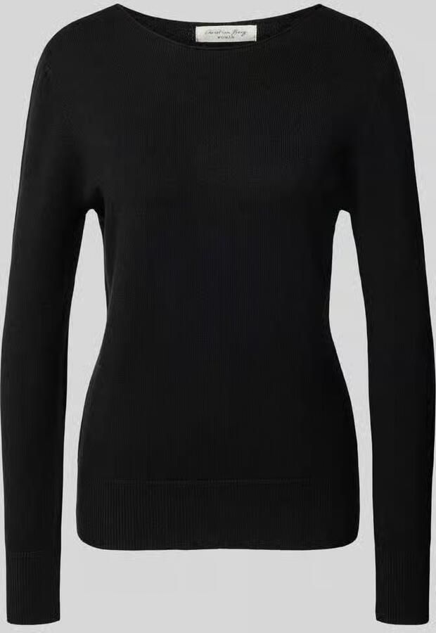 Christian Berg Woman Regular fit gebreide pullover van viscosemix met boothals