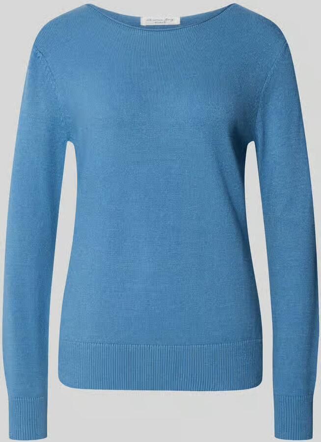 Christian Berg Woman Regular fit gebreide pullover van viscosemix met boothals