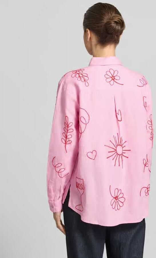 Christian Berg Woman regular fit linnen blouse in all-over look