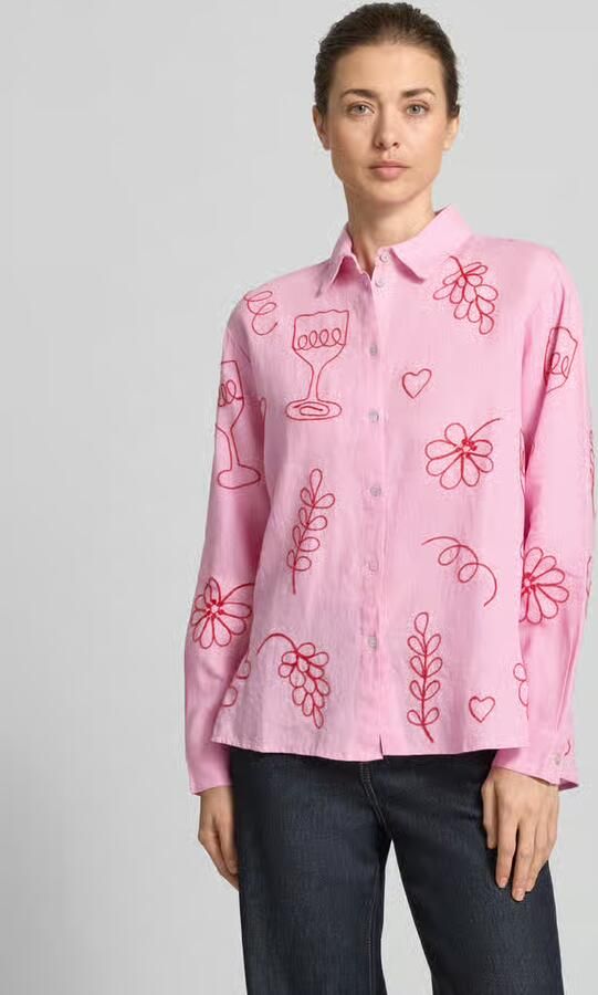Christian Berg Woman regular fit linnen blouse in all-over look - Foto 4