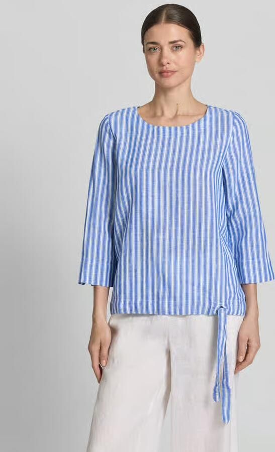 Christian Berg Woman regular fit linnen blouse met 3 4-mouwen - Foto 3