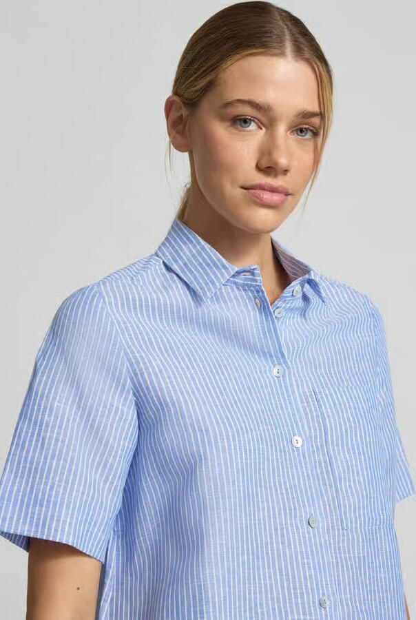 Christian Berg Woman regular fit linnen blouse met overhemdkraag