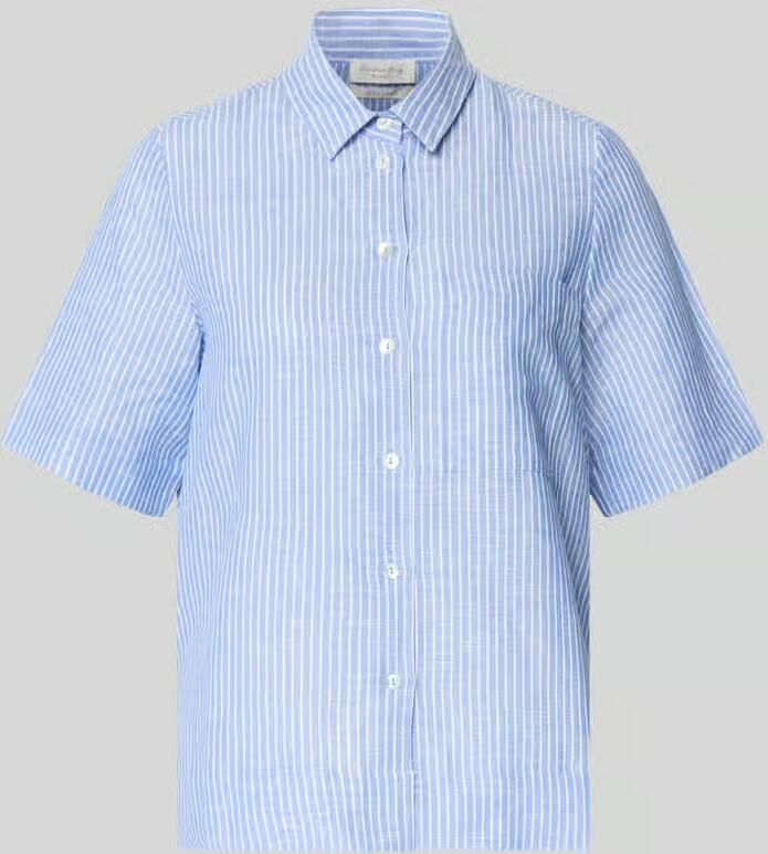Christian Berg Woman regular fit linnen blouse met overhemdkraag - Foto 2