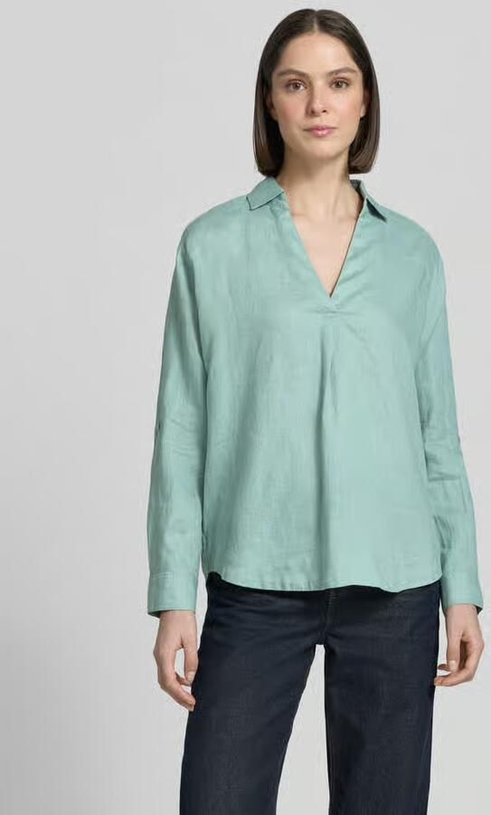 Christian Berg Woman regular fit linnen blouse met V-hals - Foto 2