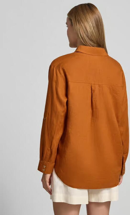 Christian Berg Woman regular fit linnen blouse met V-hals - Foto 3