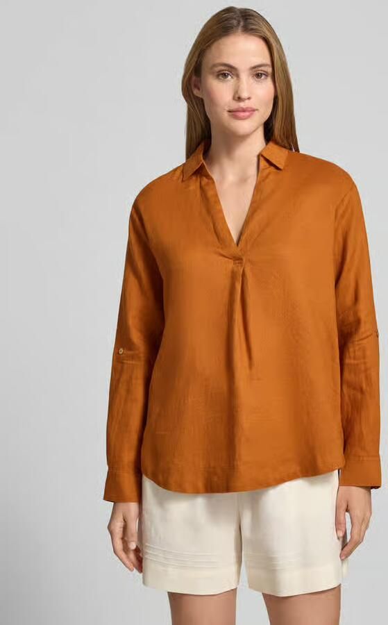 Christian Berg Woman regular fit linnen blouse met V-hals - Foto 2