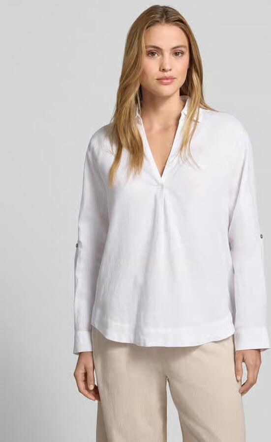 Christian Berg Woman regular fit linnen blouse met V-hals - Foto 3