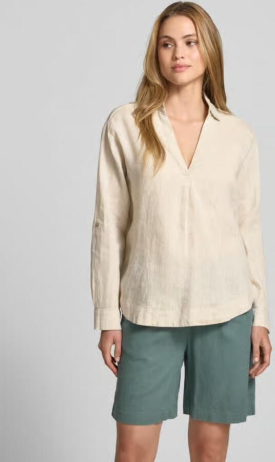 Christian Berg Woman regular fit linnen blouse met V-hals - Foto 3
