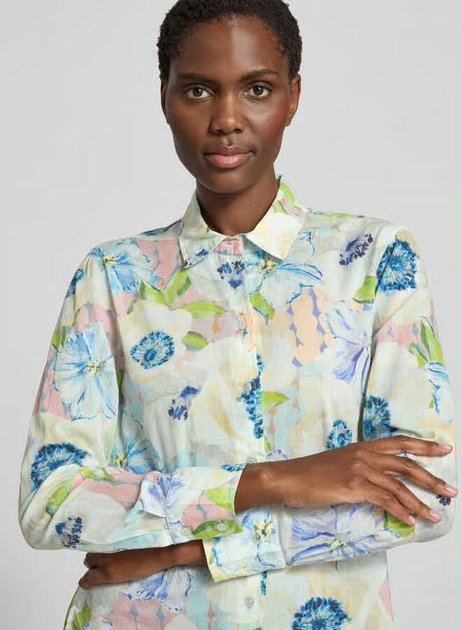 Christian Berg Woman regular fit overhemdblouse met all-over bloemenmotief