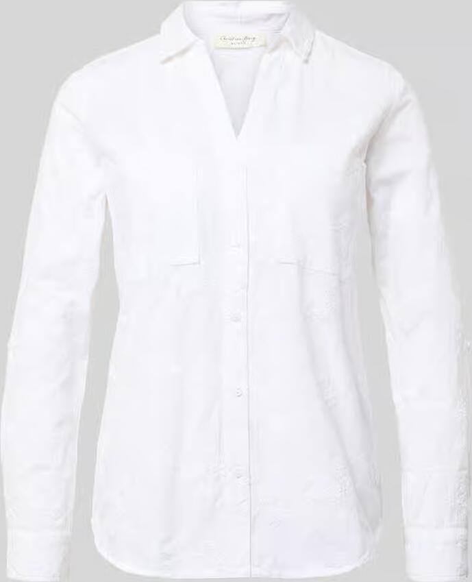 Christian Berg Woman Regular fit overhemdblouse met florale all-over stitching