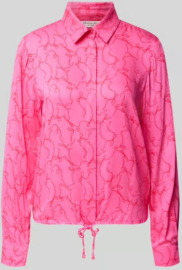 Christian Berg Woman Regular fit overhemdblouse van pure viscose met all-over motief