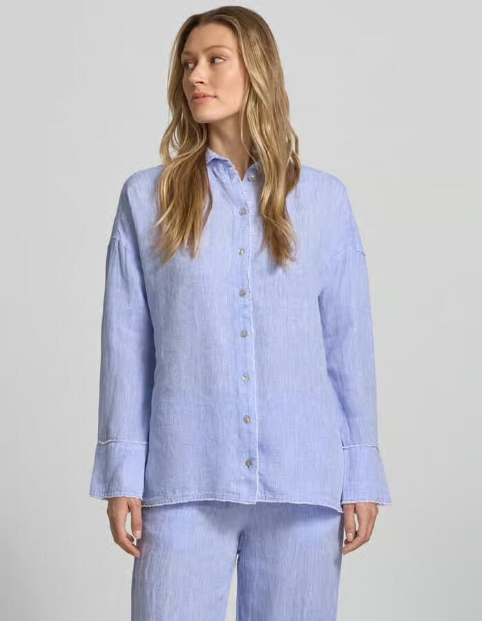 Christian Berg Woman regular fit overhemdblouse van puur linnen - Foto 2