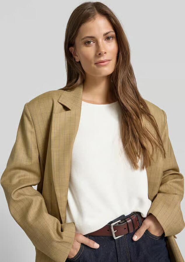 Christian Berg Woman Regular fit shirt met lange mouwen van puur katoen in gebreide look